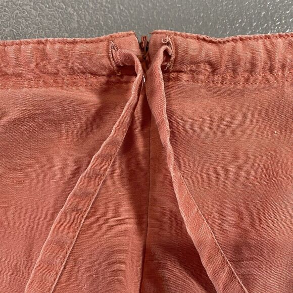 TOMMY BAHAMA Pants Linen Blend Convertible Cropped Wide Leg Womens 14 Coral - Picture 9 of 13